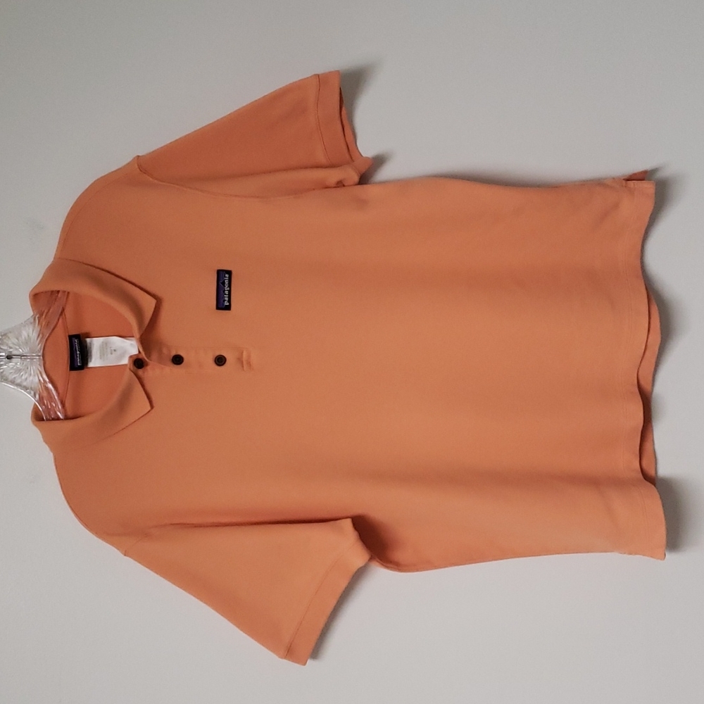 Patagonia organic cotton pique‎ polo shirt orange size medium